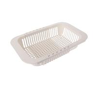 JINGYAN Cestello di Scarico Regolabile sopra Il disscucco del lavello Asciugatura del Rack Drenaggio Plastica Verdure di Frutta Porta da Cestino da Cucina Utensile(Beige)