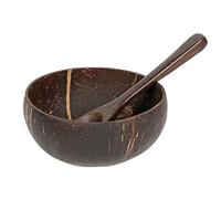JINGYAN Ciotole Natural Coconut Bowl Protection Wooden Bowl Salad Nuts Coconut Wood Tableware Spoon Set Coco Smoothie Coconut Kitchen Environm