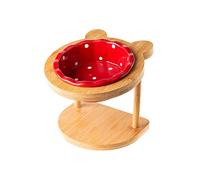 JINGYAN Ciotole per Cani Cat Bowl Ceramic Pet Wave Point Anti Slip Protection Cervical Single Table Shelf Overturning(Purple)