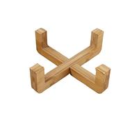 JINGYAN Ciotole per Cani Heightened Cat Dog Ceramic Anti-Choking Slow-Food Bowl Neck Slow-Feeder Anti-Skid Anti-overturning Small Dog Plate(Wooden Shelf)