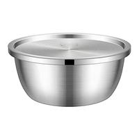 JINGYAN Ciotole Stainless Steel Thickened with Cover Bowl Salad Egg Stirring Vegetable Bowl Soup Basin Food Plate Tableware kitchenware.