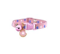 JINGYAN Collari Bella Collare del Gatto Ciondolo Fiore Sole con Il Cuore della Campana Collo Stampato dei Gioielli Piccolo Collana Cane Accessori Gattino Cucciolo(Pink,XS(15-20CM))