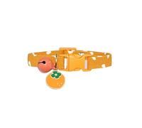 JINGYAN Collari Bella Collare del Gatto Ciondolo Fiore Sole con Il Cuore della Campana Collo Stampato dei Gioielli Piccolo Collana Cane Accessori Gattino Cucciolo(Orange,XS(15-20CM))