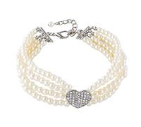 JINGYAN Collari Necklace Four Row Pearl Necklace Collar Pendant Cat Collar Pet Supplies