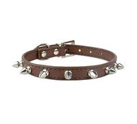 JINGYAN Collari Standard per Cani Collari Collar Collar Collar Cats Collari for Cani in Cuoio for Cani a Spillo for Piccoli Cani mediocchi Cats Chihuahua 5 Colori(Brown,L)