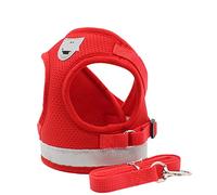 JINGYAN Collari Standard per Cani Dog Harness And Leash Set for Small Medium Dog Breathable Mesh Harness Bulldog Harness Vest Pet Walking(B)