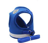 JINGYAN Collari Standard per Cani Dog Harness And Leash Set for Small Medium Dog Breathable Mesh Harness Bulldog Harness Vest Pet Walking(A)