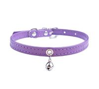 JINGYAN Collari Standard per Cani Puppy Collar for Small Dogs Adjustable Pet Collars with Bell for Small Medium Cats Size XXS XS S Purple Black White Pink(Purple)