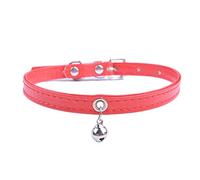 JINGYAN Collari Standard per Cani Puppy Collar for Small Dogs Adjustable Pet Collars with Bell for Small Medium Cats Size XXS XS S Purple Black White Pink(Rouge)
