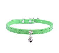 JINGYAN Collari Standard per Cani Puppy Collar for Small Dogs Adjustable Pet Collars with Bell for Small Medium Cats Size XXS XS S Purple Black White Pink(Green)