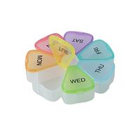 JINGYAN Contenitori con coperchio 7 Days Medicine Pill Box Mini Round Portable Storage Trip Vitamin Box Species Tablet Holder Organizer Container Cases(Colorful-White)
