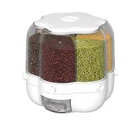 JINGYAN Contenitori per cereali 360° Rotating Grid Grain Rice Dispenser Home Separated And Sealed Tank Food Container Round Storage Box