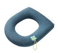 JINGYAN Copriwater Coprisedile per WC Caldo Invernale Tappetino per Sgabello Tappetino per Bidet da Bagno Lavabile a Maglia Spessa Morbido Protettore a Forma di O per Toilette in Peluche(Green)