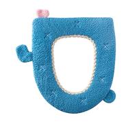 JINGYAN Copriwater Coprisedile per WC da Bagno Cuscino per WC in Peluche Universale Cuscino per WC per Uso Domestico Caldo Morbido Addensare Coprisedile per WC Warmer Closestool Mat(Blue Palm)