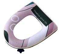 JINGYAN Copriwater Cuscino del Sedile del Water Peluche Famiglia Simpatico Europeo Four Seasons Universal Impermeabile Giacca Stile Composizione igienica con Manico e Cerniera(Good Life)