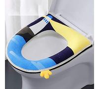 JINGYAN Copriwater e Copri Cuscino del Sedile del Water Crystal di Cristallo della Famiglia Toilette Pasta Zipper Type Four Seasons General Estate Impermeabile (Brown, Blu)(Blue)