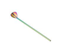JINGYAN Cucchiai da cucina Spoons Drinking Straw Tea Tools Strainer For Coffee Juice Tea Scoop Stirring Spoon(Colorful)
