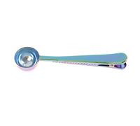 JINGYAN Cucchiaini da caffè 1Pcs Stainless Steel Coffee Spoon With Sealing Clip Ice Cream Tea Milk Powder Kitchen Accessories Wholesale(Yellow)