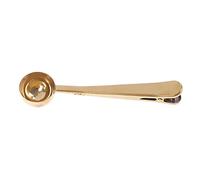 JINGYAN Cucchiaini da caffè 1Pcs Stainless Steel Coffee Spoon With Sealing Clip Ice Cream Tea Milk Powder Kitchen Accessories Wholesale(Gold)