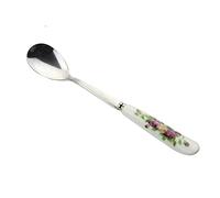 JINGYAN Cucchiaini da caffè 5 Pcs Rose Pattern Scoops Coffee Milk Spoon Mixing Soup Spoons Ceramic Handle Stainless Steel Kitchen Utensil Set