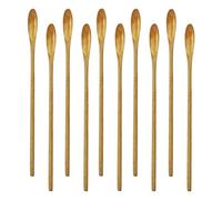 JINGYAN Cucchiaini da caffè Bar Spoon, Cocktail, Swizzle Sticks For Drinks, 7.96 Inch 10 Pieces Natural Wood Long Handle Drink Spoons Stirrer