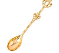 JINGYAN Cucchiaini da caffè Golden Crown Coffee Spoon 2pcs/set Drink Mixing Restaurant Hotel Party Tableware Household Kitchen Supplies Gift