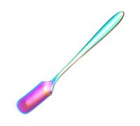 JINGYAN Cucchiaini da caffè Square Head Ice Cream Spoon 304 Stainless Steel Coffee Hotel Restaurant Dessert Cake Small(Silver)