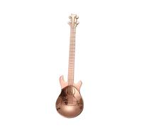 JINGYAN Cucchiaini da caffè Stirring Spoon Guitar Shape Stainless Steel Coffee Spoons Teaspoon Set Cake Ice Cream Scoop Kit Tableware(Brass)