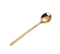 JINGYAN Cucchiaini da caffè Vacuum Plating Stainless Steel Coffee Spoon Long Handle Tea Spoons Kitchen Hot Drinking Flatware Drop Shipping(Gold)