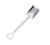 JINGYAN Cucchiaini da tè Creative Food-Grade Stainless Steel Coffee Ice Cream Spoons Shovel Shape Multi-Color Long Handle Teaspoons Kitchen Tool
