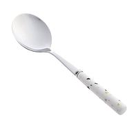 JINGYAN Cucchiaini da tè Creative Spoon Stainless Steel Ceramic Handle Western Fork Home Tableware Ice Cream Dessert Small Teaspoon