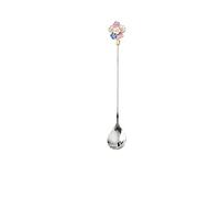 JINGYAN Cucchiaini da tè Creative Stainless Steel Spoon Cherry Blossoms Coffee Dessert Tableware Decoration Tea
