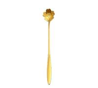 JINGYAN Cucchiaini da tè Flower Teaspoons Set Long Coffee Spoon Cute Ice Cream Dessert Golden Cutlery Silver Stainless Steel Tableware