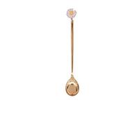 JINGYAN Cucchiaini da tè Stainless Steel Shell Spoon Fork Gold Silver Colorful Coffee Spoons Teaspoons Daisy Dessert Fruit Tableware Decor