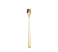 JINGYAN Cucchiaini da tè Stainless Steel Square-Headed Teaspoon Long Handle Cutlery Coffee Tea Spoons Dessert Ice Cream Scoop Kitchen