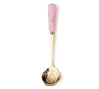 JINGYAN Cucchiaini da tè Tea Dessert Coffee Mixing Spoon Ceramic Handle Gold Long Stainless Steel Teaspoons Tableware Flower Type Design