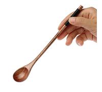 JINGYAN Cucchiaini da tè Wooden Teaspoons Long Wood Tea Coffee Spoons Style Spoon for Honey Dessert Drink Stirrer