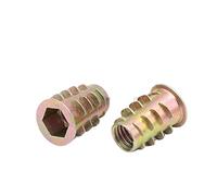JINGYAN Dadi di bloccaggio Metal Hexagon Hex Socket Head Embedded Insert Nut E-Nut for Wood Furniture Inside and Outside Thread Zinc-alloy(M5)