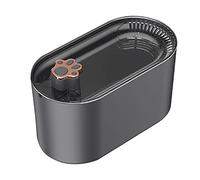 JINGYAN Distributore d'Acqua per Cani Cat Water Fountain 3 L Cat Fountain Pet Water Fountain Ultra-Quiet Pet Water Dispenser with LED Light Automatic Drinker for Cats(Schwarz)