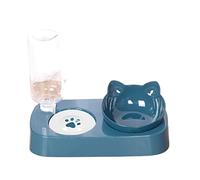 JINGYAN Distributore d'Acqua per Cani Double Dog Cat Bowls Automatic Water Dispenser Feeder Puppy Kitten Drinker(Blue)