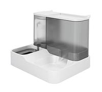 JINGYAN Distributore d'Acqua per Cani Practical Dog Water Food Bowl Water Dispenser for Pet Cat Lovely 2 in 1 Dog Feeder Food Container Bowl(Schwarz)