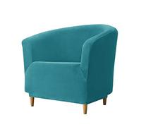 JINGYAN Fodere per divani Solid Color Velvet Sofa Cover Leisure Stretch Single Seat Club Couch Slipcover for Living Room Elastic Armchair Protector Cover(Green)