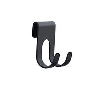 JINGYAN Ganci multiuso 1pc Aluminum Hook Shower Glass Door Free Hole Towel Rack Hanger Key Organizer plug Shaver Holder(Schwarz)
