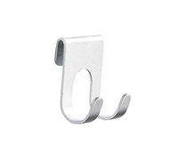 JINGYAN Ganci multiuso 1pc Aluminum Hook Shower Glass Door Free Hole Towel Rack Hanger Key Organizer plug Shaver Holder(White)