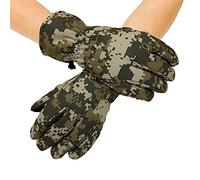 JINGYAN Guanti da pesca Winter Camouflage Hunting Gloves Warm Non-slip Fishing Waterproof Touch Screen Ski Camping Clothing(Digital,XL)