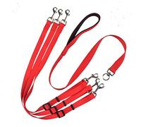 JINGYAN Guinzagli per Cani 140cm Heavy Duty Nylon 3 Way Triple Coupler Pet Dog Walking Leash with Padded Soft Handle Dogs in 1 Traction Rope Supplies