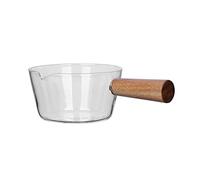 JINGYAN Pentole universali 40. 0ml. Pentola di latte vetro che cucina minestra Pan piccola casseruola con manico in legno Home Cucina Pentole