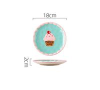 JINGYAN Piatto da Pranzo Tableware Dinner Plate Cake Series Tableware Cup Plate Salad Bowl And Plate Combination Household(Cyan)