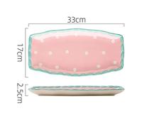JINGYAN Piatto da Pranzo Tableware Dinner Plate Cake Series Tableware Cup Plate Salad Bowl And Plate Combination Household(Pink)