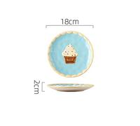 JINGYAN Piatto da Pranzo Tableware Dinner Plate Cake Series Tableware Cup Plate Salad Bowl And Plate Combination Household(Blue)
